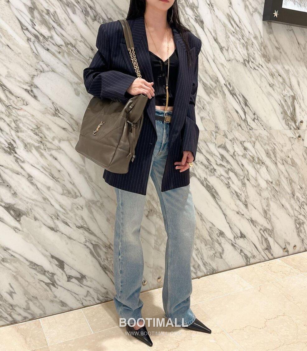 Saint Laurent Jamie 4.3 Pochon Large Lambskin Green Shoulder Bag 생로랑 제이미 4.3 포숑 라지 80982416801080 램스킨 그린 숄더백 34cm 6