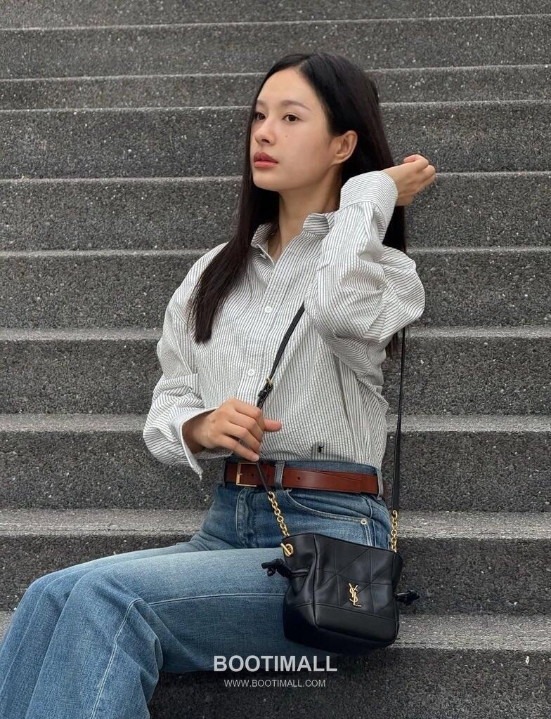 Saint Laurent Jamie 4.3 Pochon Mini Lambskin Bucket Bag 생로랑 제이미 4.3 포숑 미니 램스킨 버킷백 15.5cm 4