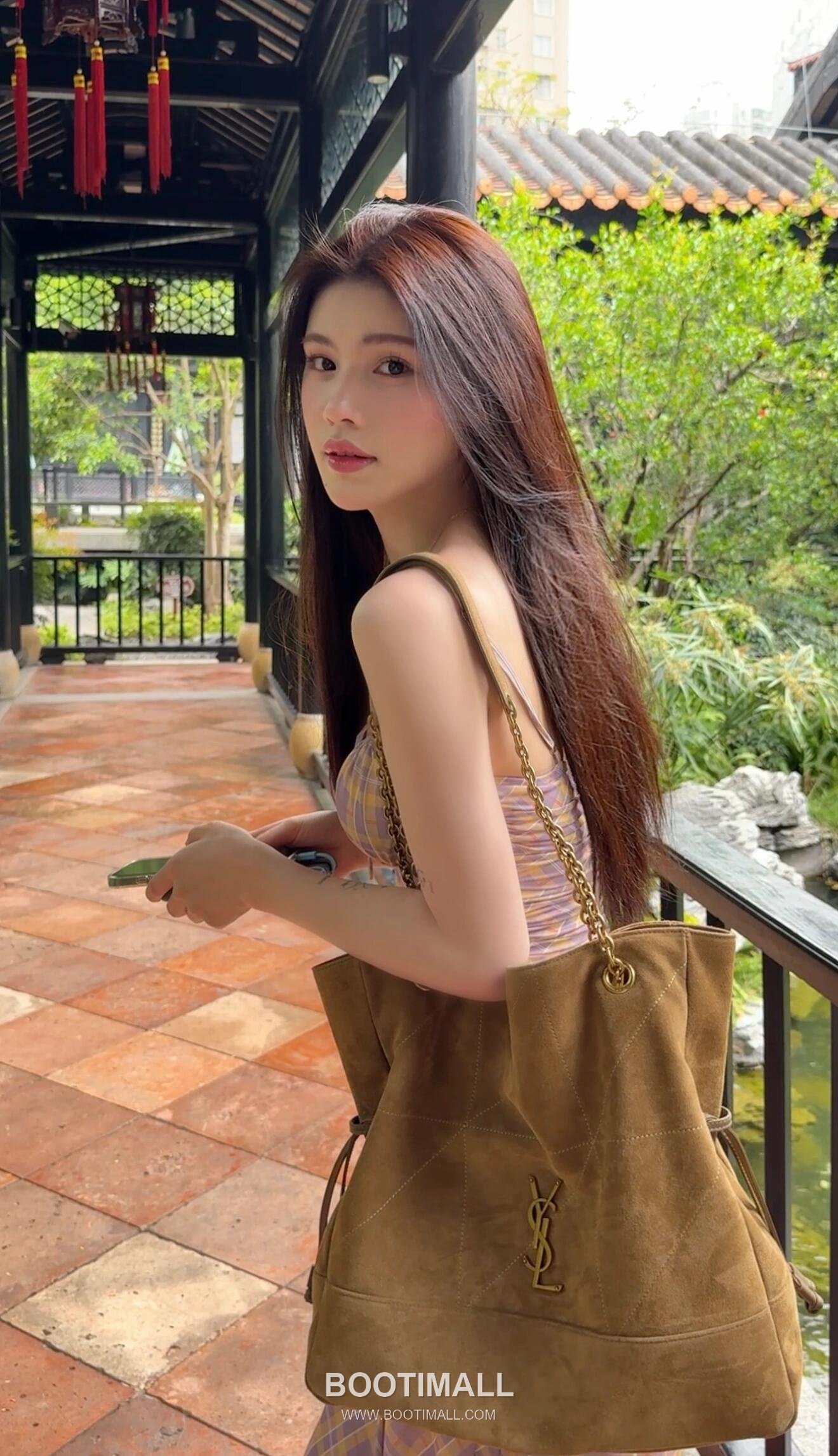 Saint Laurent Jamie 4.3 Pochon Large Suede Leather Brown Shoulder Bag 생로랑 제이미 4.3 포숑 라지 스웨이드 레더 브라운 숄더백 35cm 1