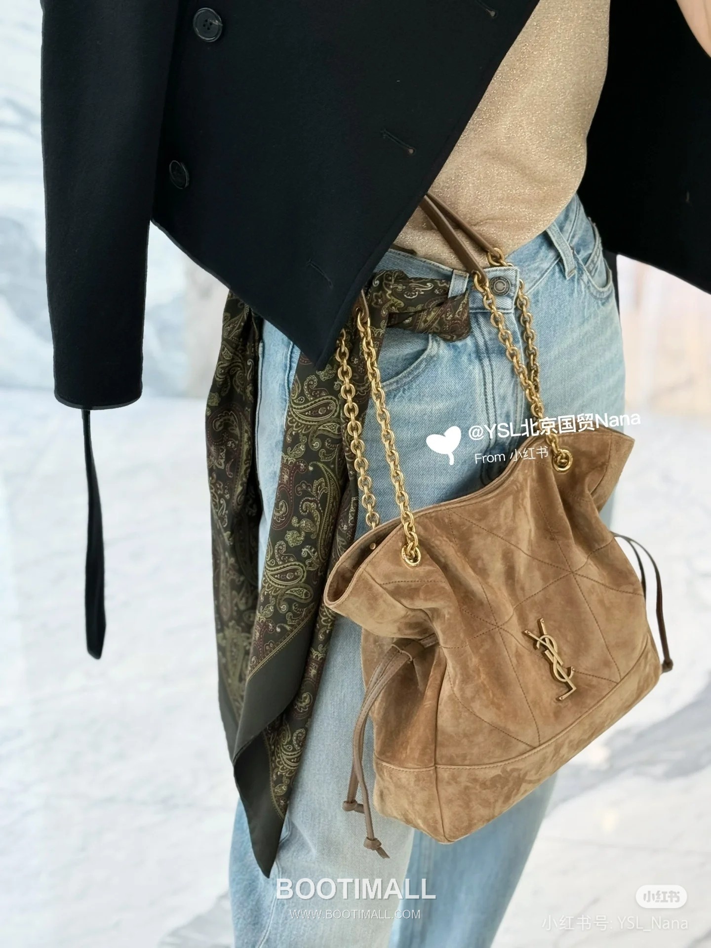 Saint Laurent Jamie 4.3 Pochon Large Suede Leather Brown Shoulder Bag 생로랑 제이미 4.3 포숑 라지 스웨이드 레더 브라운 숄더백 35cm 7