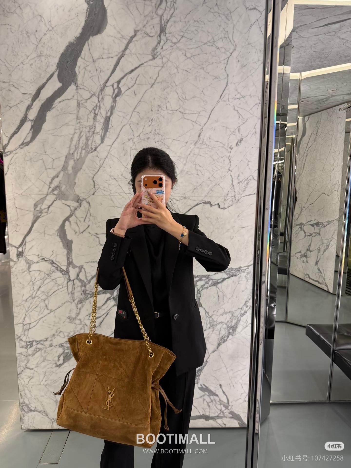 Saint Laurent Jamie 4.3 Pochon Large Suede Goatskin Brown Hobo Bag 생로랑 제이미 4.3 포숑 라지 스웨이드 고트스킨 브라운 호보백 35cm 8