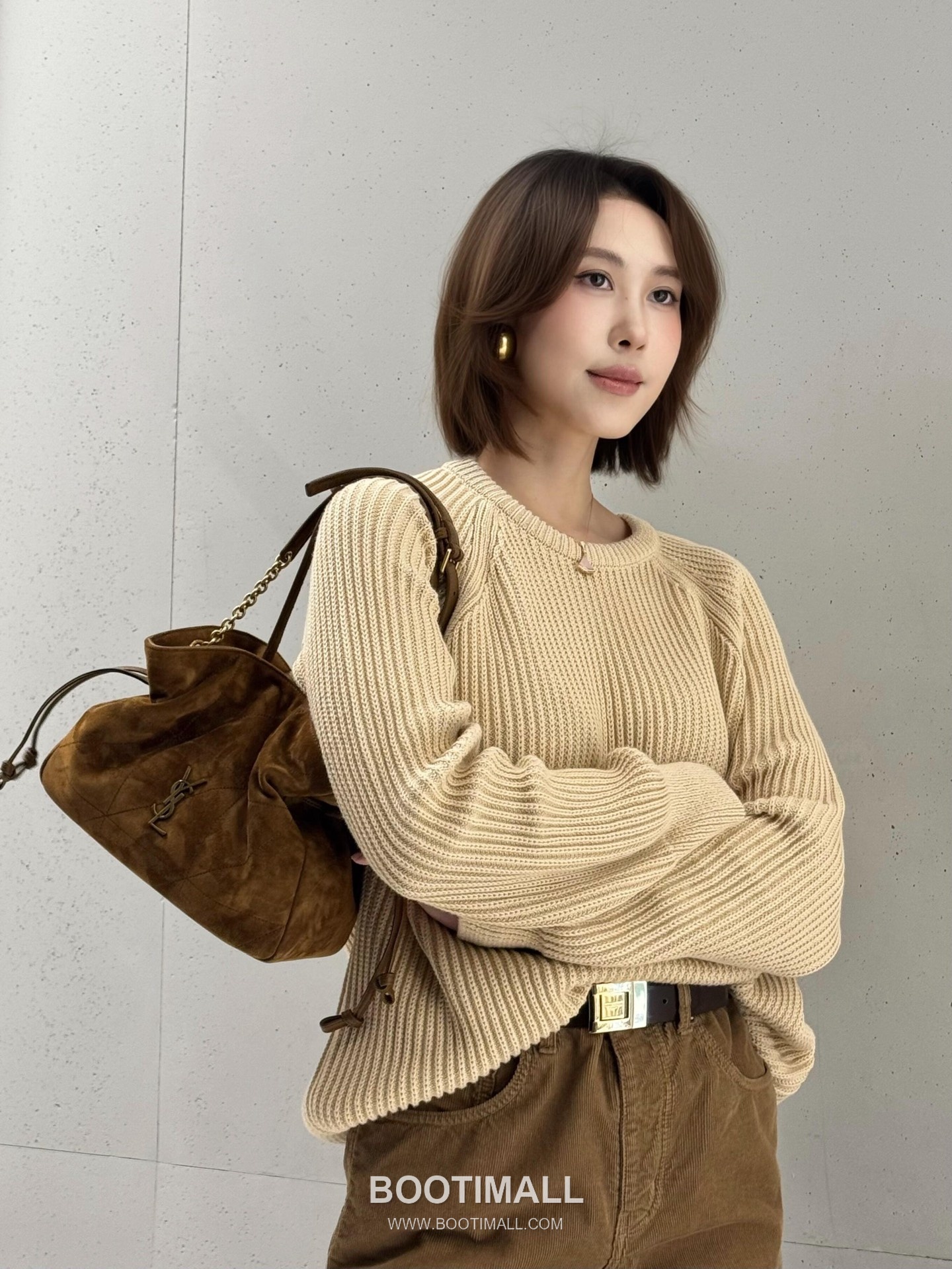 Saint Laurent Jamie 4.3 Baby Suede Lambskin Brown Tote Bag 생로랑 제이미 4.3 베이비 스웨이드 램스킨 브라운 토트백 26cm 2