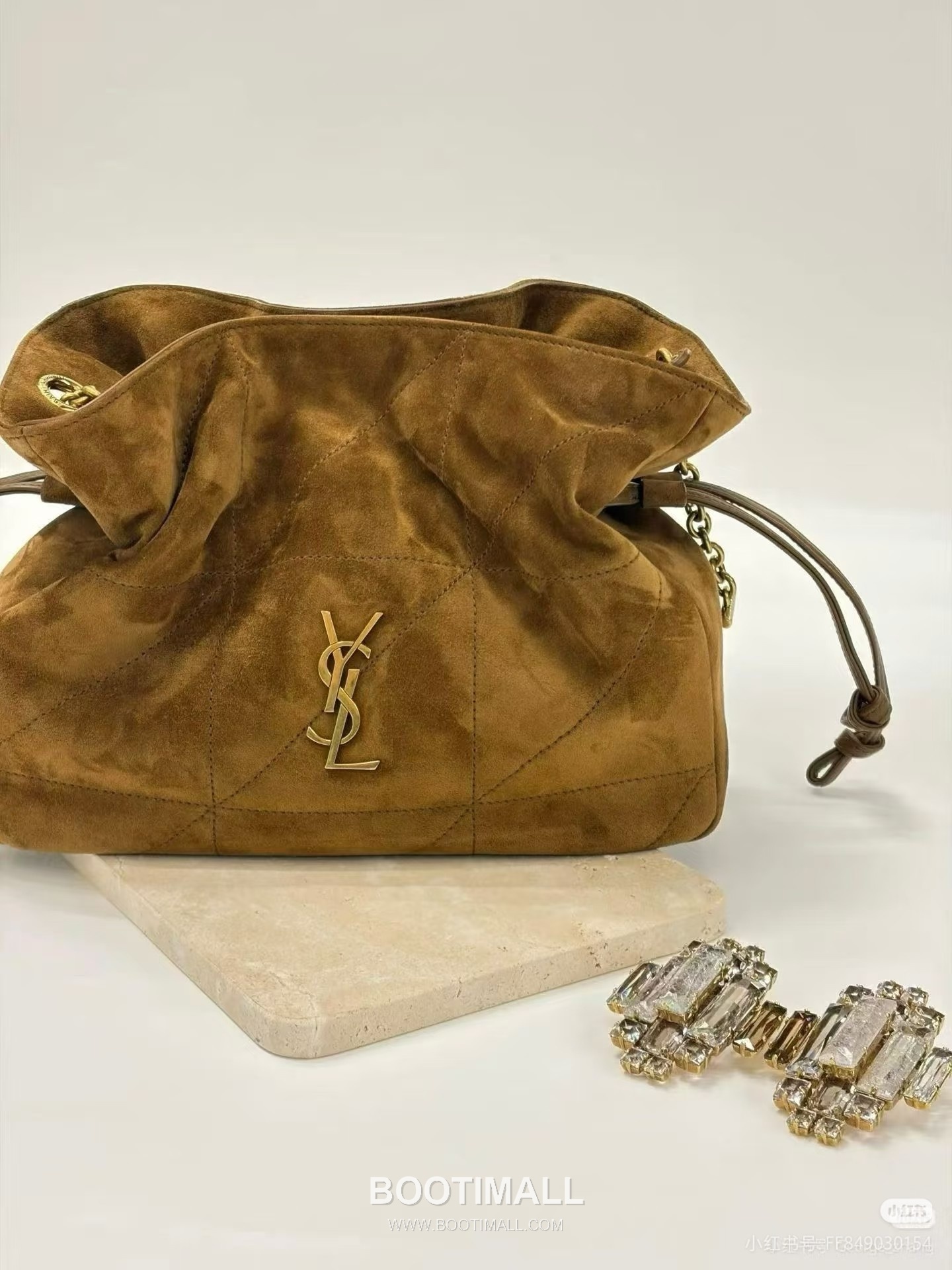 Saint Laurent Jamie 4.3 Baby Suede Lambskin Brown Tote Bag 생로랑 제이미 4.3 베이비 스웨이드 램스킨 브라운 토트백 26cm 14