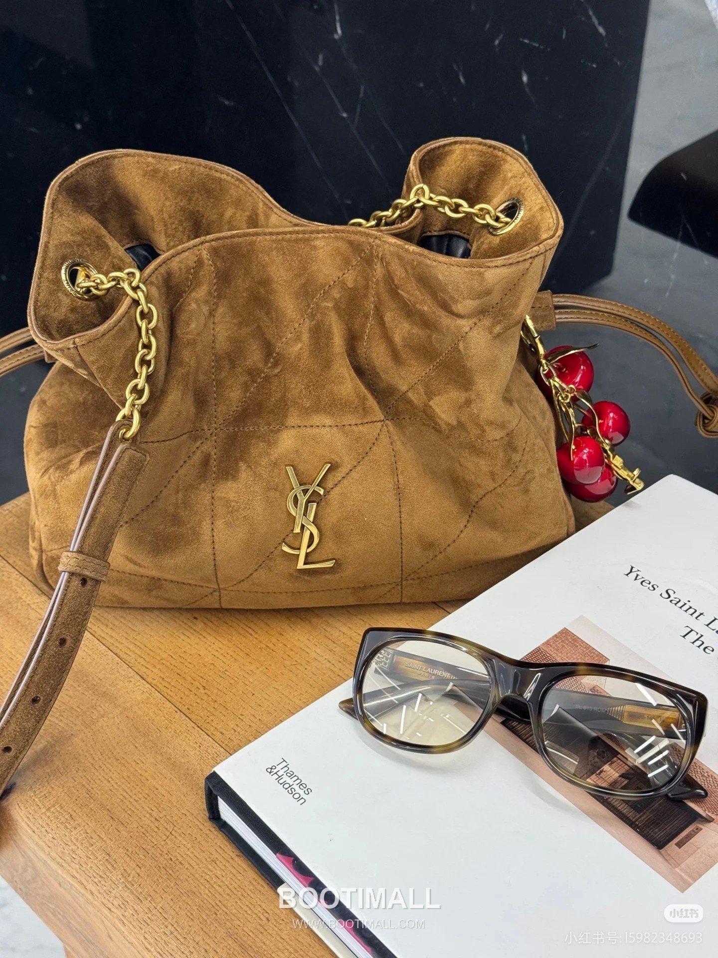 Saint Laurent Jamie 4.3 Baby Suede Lambskin Brown Tote Bag 생로랑 제이미 4.3 베이비 스웨이드 램스킨 브라운 토트백 26cm 15