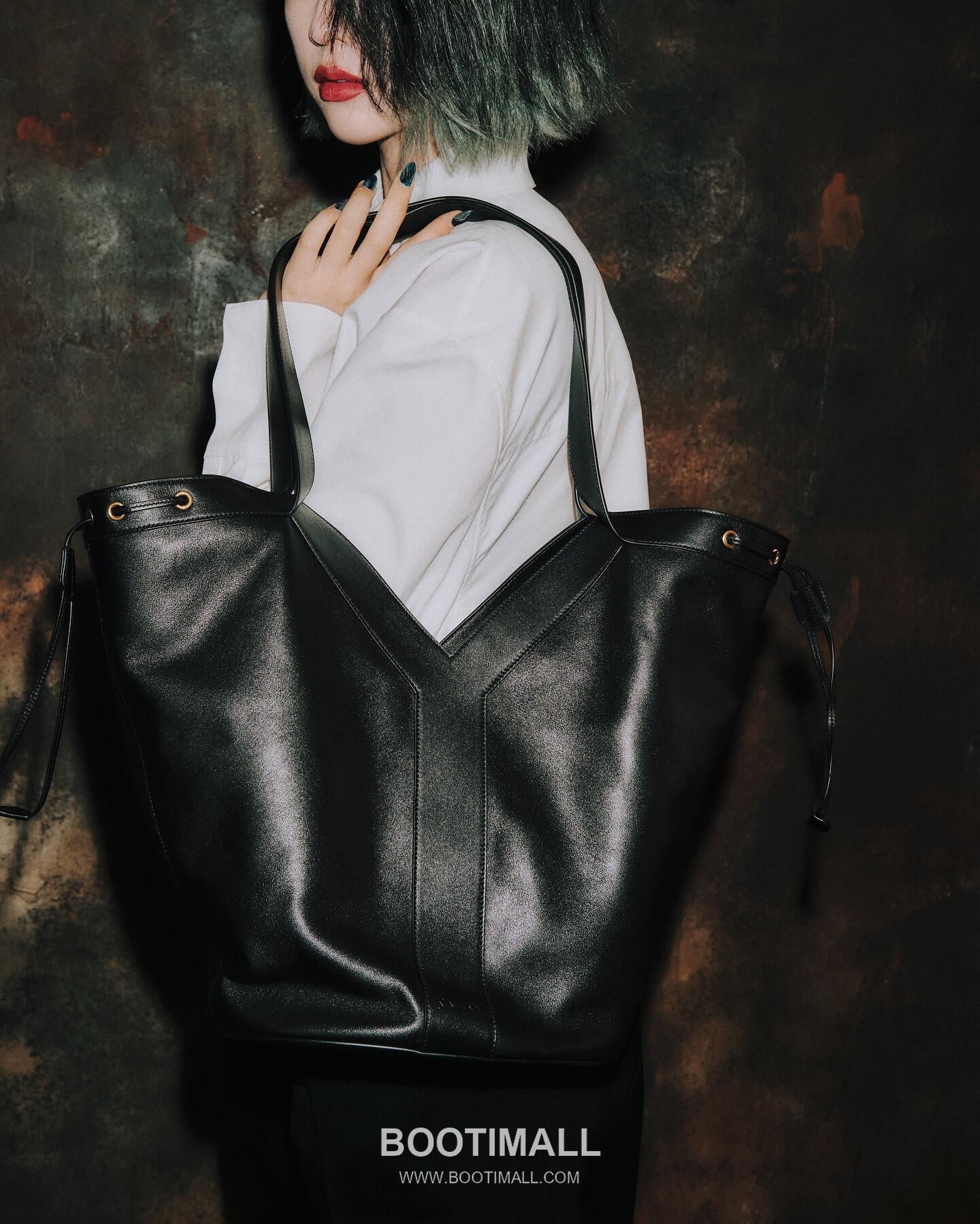 Saint Laurent Large Hobo Y-Stitch Drawstring Grained Leather Tote Bag 생로랑 라지 호보 Y 스티치 드로우스트링 그레인드 레더 토트백 50cm 1