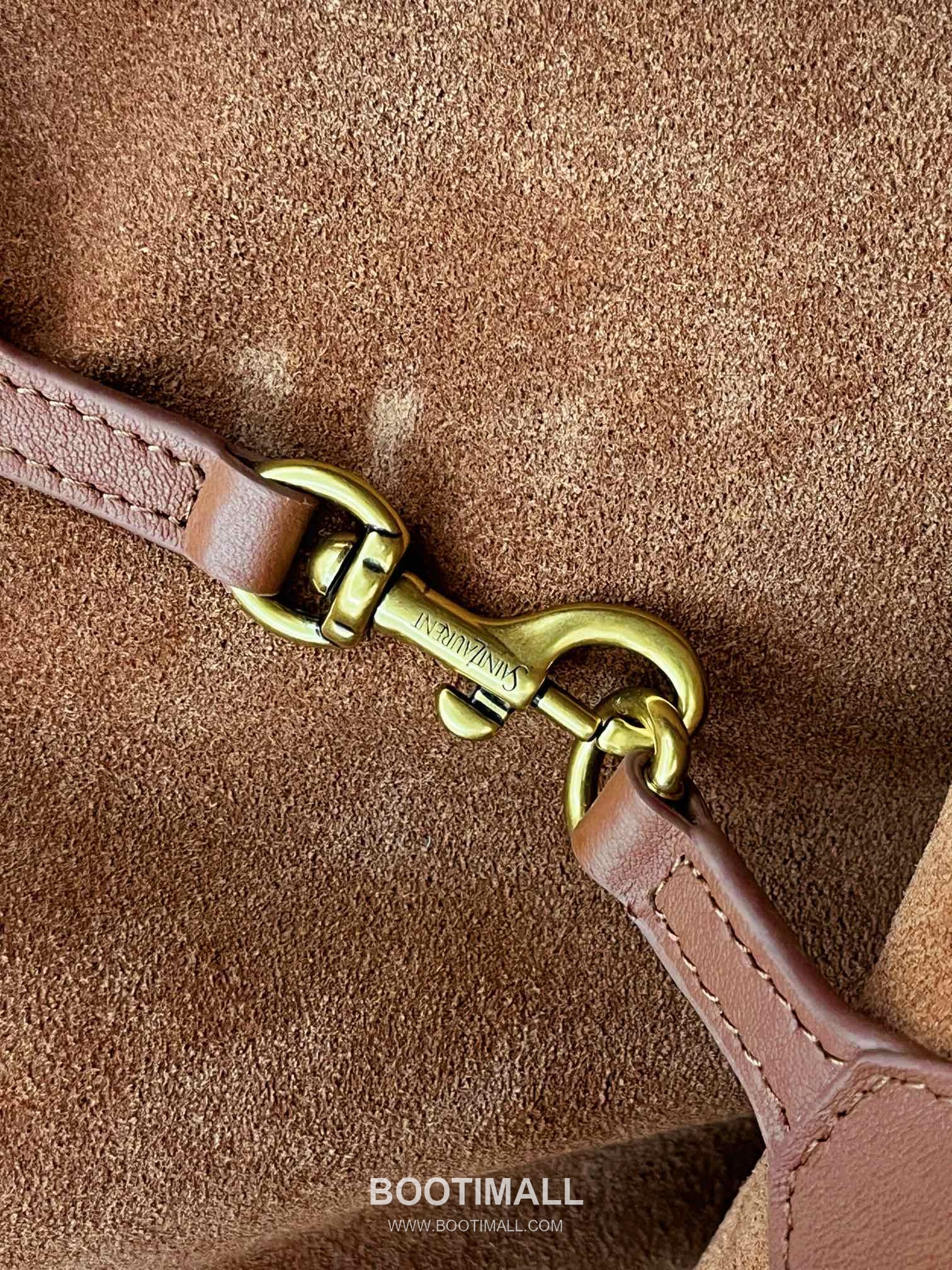 Saint Laurent Large Hobo Y-Stitch Drawstring Grained Leather Tote Bag 생로랑 라지 호보 Y 스티치 드로우스트링 그레인드 레더 토트백 50cm 9