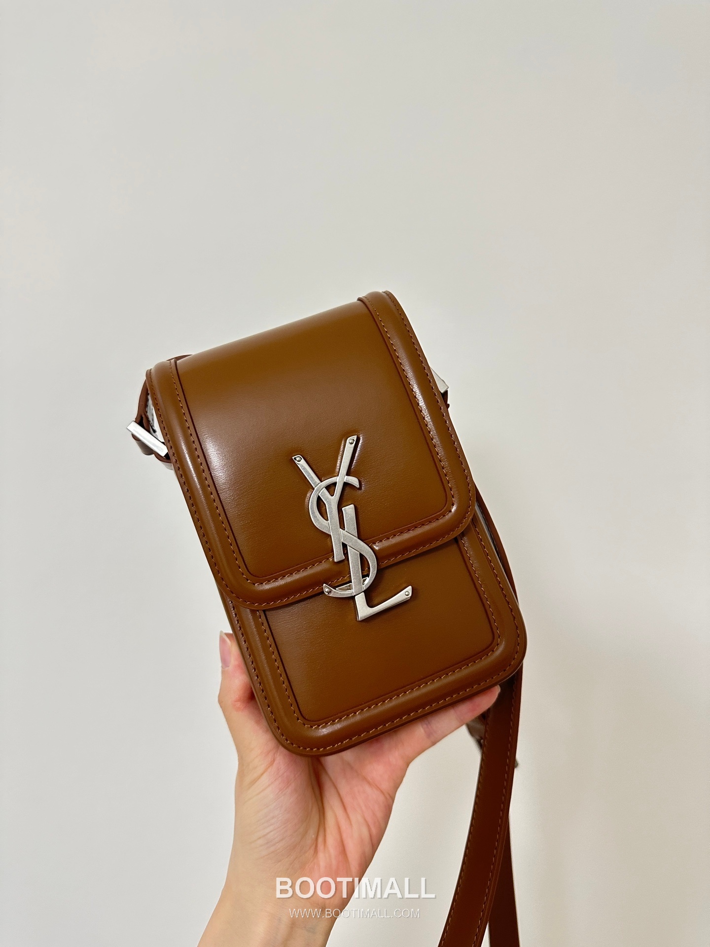 Saint Laurent Solferino Phone Pouch 753963 Box Calfskin Caramel Crossbody Bag 생로랑 솔페리노 폰 파우치 753963 박스 카프스킨 카라멜 크로스백 18cm 11