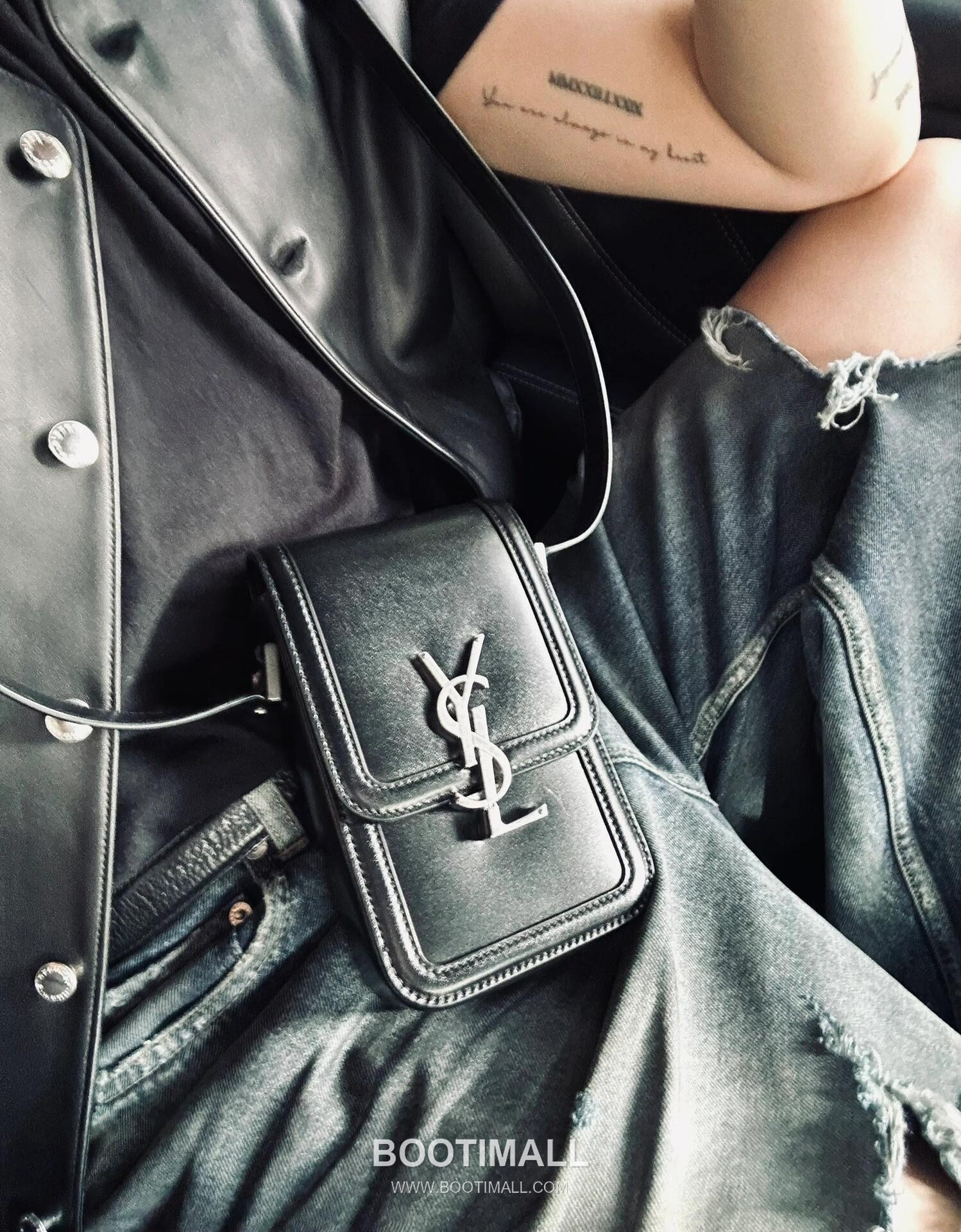 Saint Laurent Solferino Phone Box Calfskin Black Crossbody Bag 생로랑 솔페리노 폰 박스 카프스킨 블랙 크로스백 18cm 11
