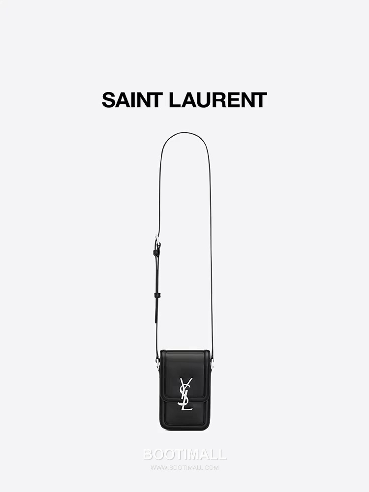 Saint Laurent Solferino Phone Box Calfskin Black Crossbody Bag 생로랑 솔페리노 폰 박스 카프스킨 블랙 크로스백 18cm 13