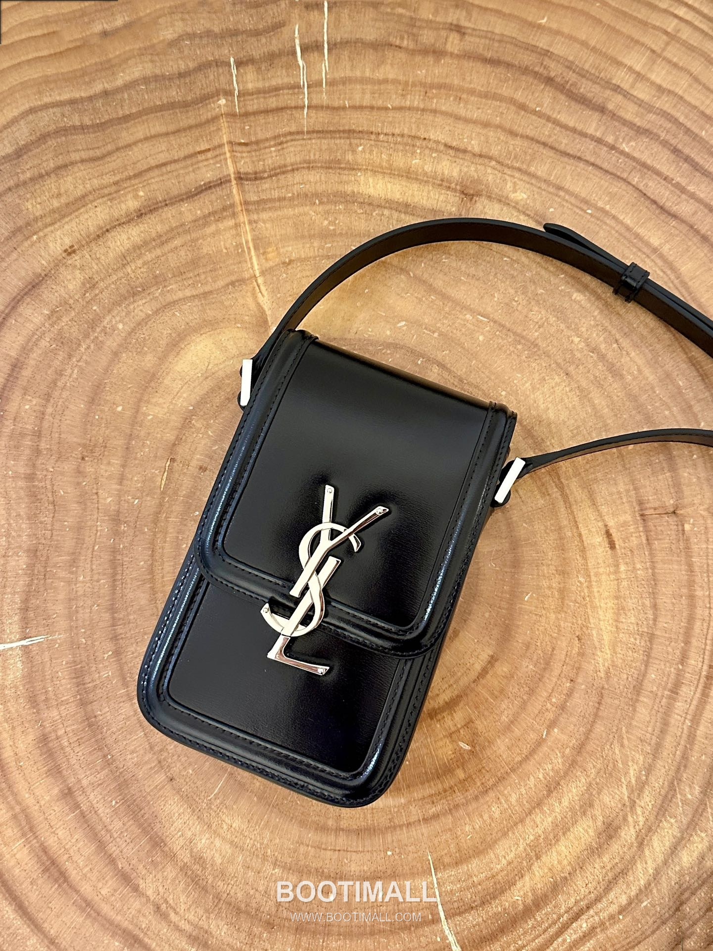 Saint Laurent Solferino Phone Box Calfskin Black Crossbody Bag 생로랑 솔페리노 폰 박스 카프스킨 블랙 크로스백 18cm 18