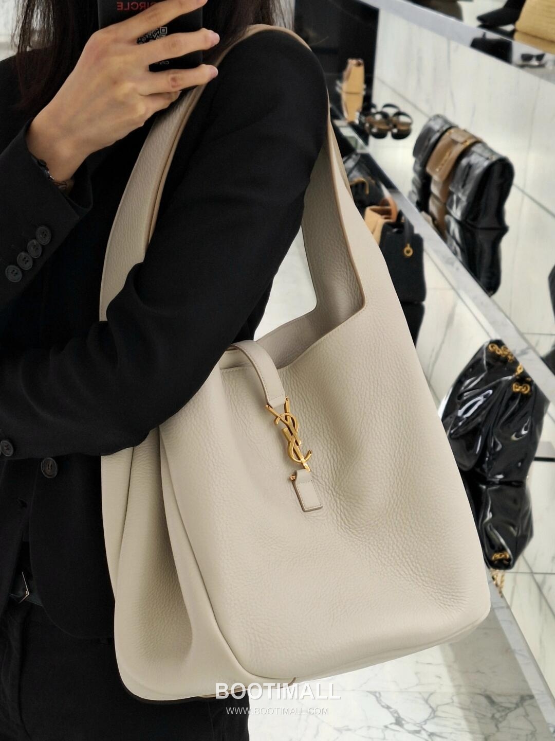 Saint Laurent BEA Deerskin Shopping Tote Bag 76343516801280 생로랑 BEA 디어스킨 쇼핑 토트백 50cm 4