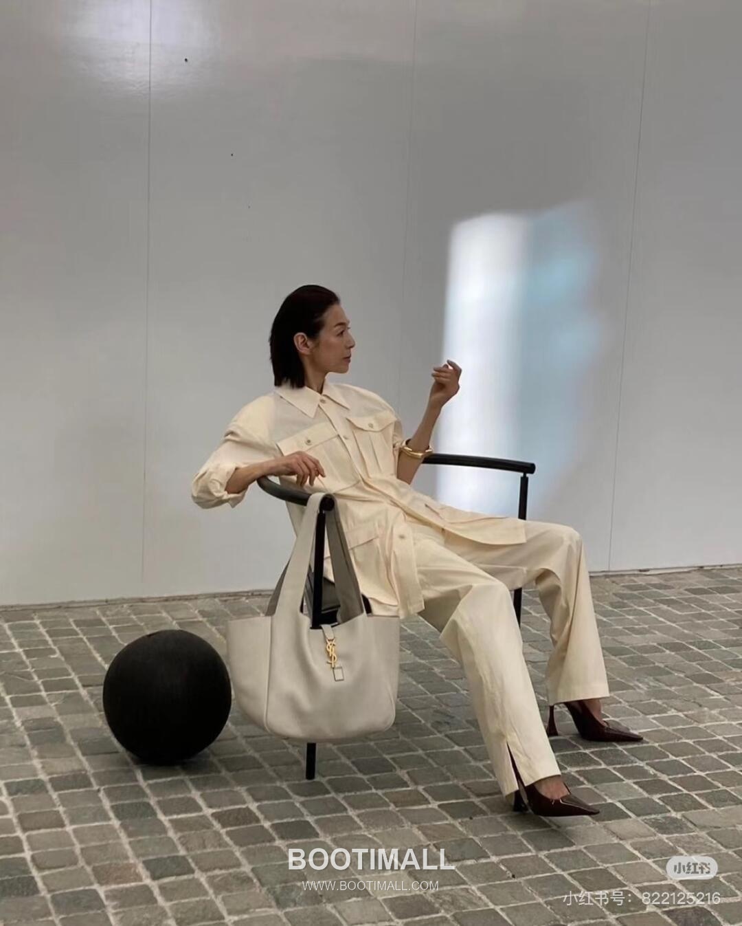 Saint Laurent BEA Deerskin Shopping Tote Bag 76343516801280 생로랑 BEA 디어스킨 쇼핑 토트백 50cm 16