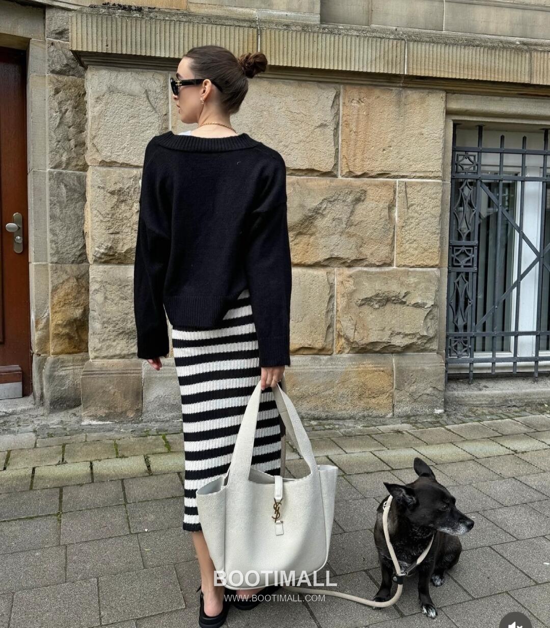 Saint Laurent BEA Deerskin Shopping Tote Bag 76343516801280 생로랑 BEA 디어스킨 쇼핑 토트백 50cm 17