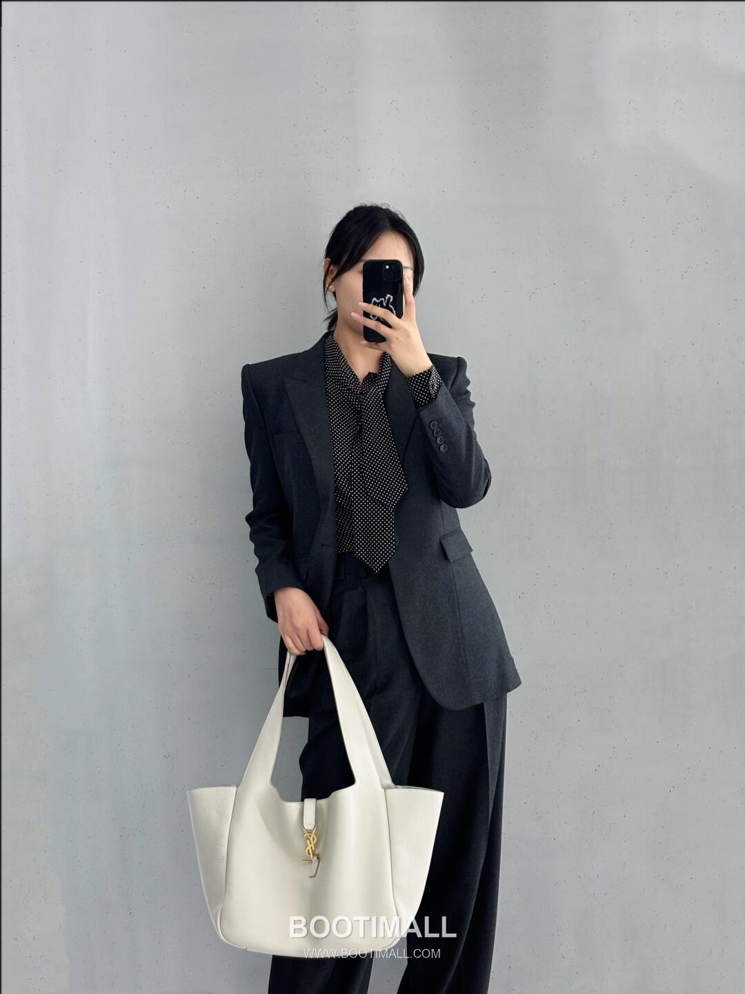 Saint Laurent BEA Deerskin Shopping Tote Bag 76343516801280 생로랑 BEA 디어스킨 쇼핑 토트백 50cm 20