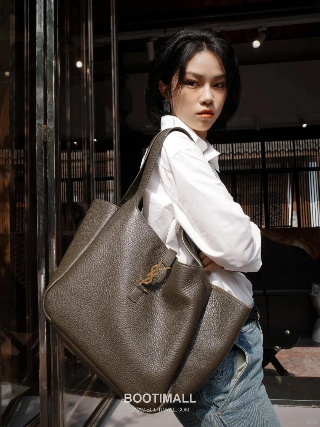 Saint Laurent BEA Deerskin Shopping Tote Bag 76343516801280 생로랑 BEA 디어스킨 쇼핑 토트백 50cm 4