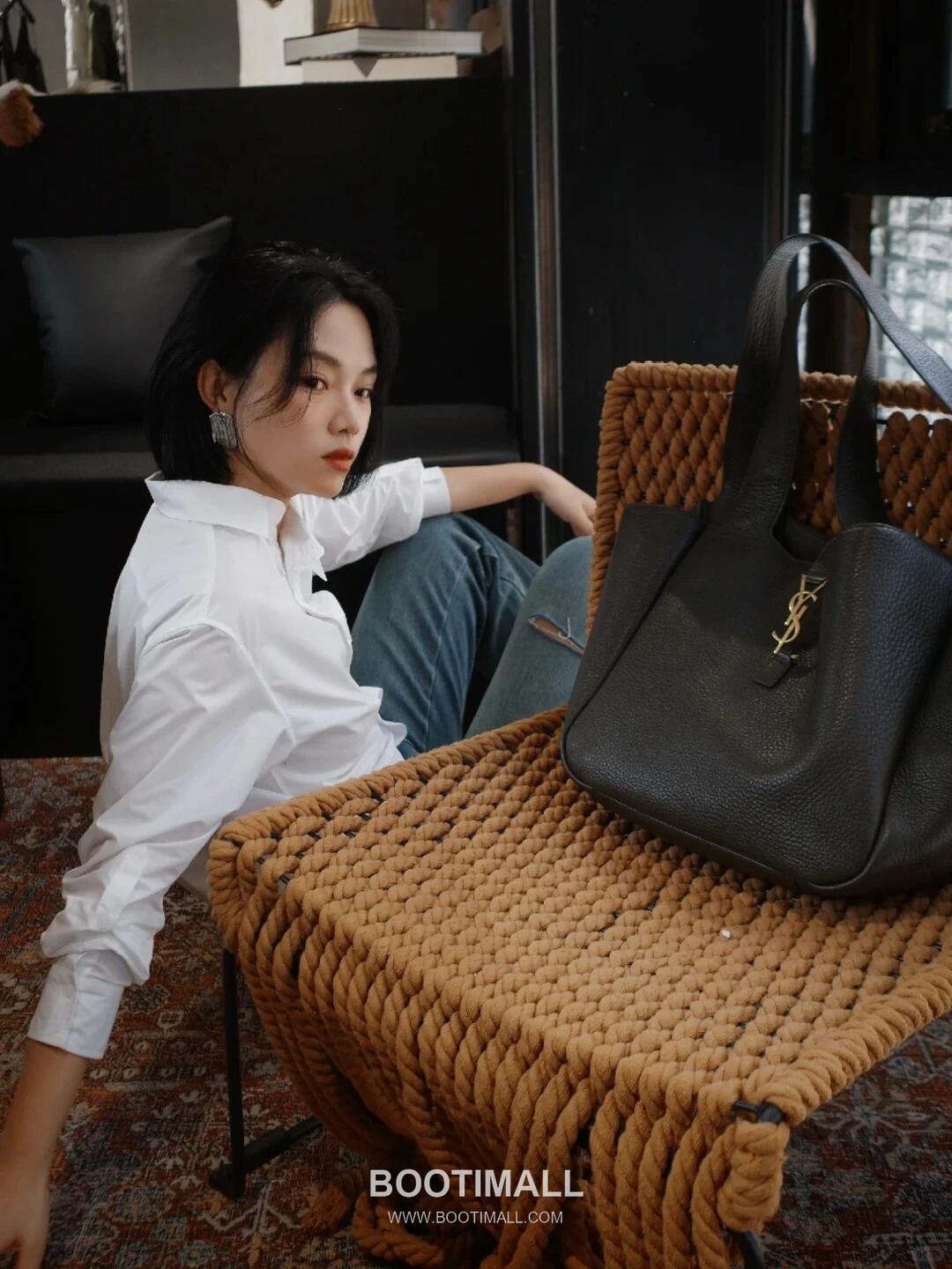 Saint Laurent BEA Deerskin Shopping Tote Bag 76343516801280 생로랑 BEA 디어스킨 쇼핑 토트백 50cm 7