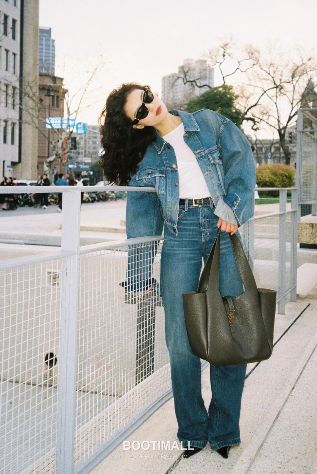 Saint Laurent BEA Deerskin Shopping Tote Bag 76343516801280 생로랑 BEA 디어스킨 쇼핑 토트백 50cm 20