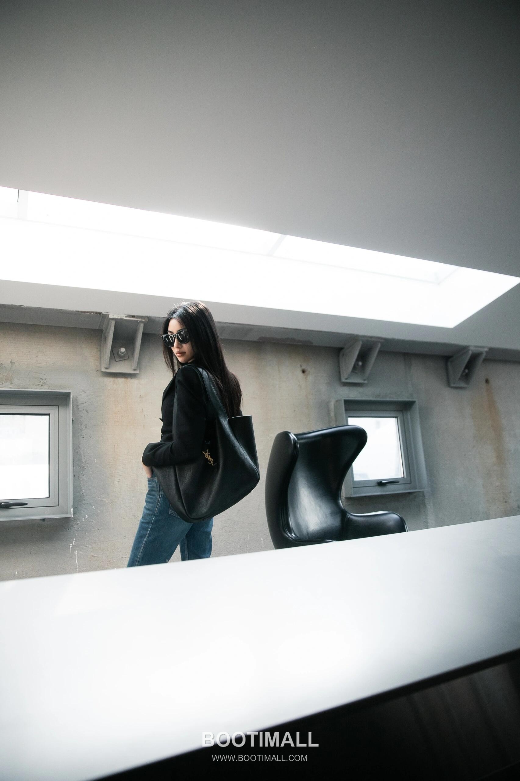 Saint Laurent BEA Deerskin Shopping Tote Bag 76343516801280 생로랑 BEA 디어스킨 쇼핑 토트백 50cm 5