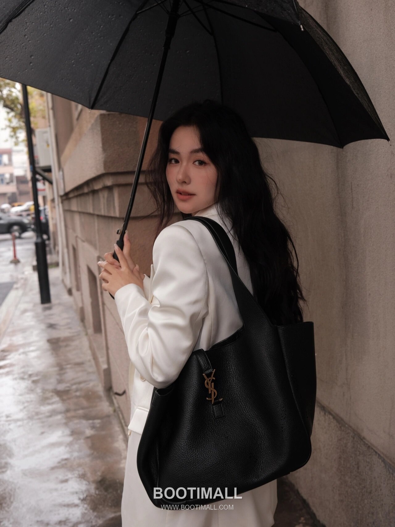 Saint Laurent BEA Deerskin Shopping Tote Bag 76343516801280 생로랑 BEA 디어스킨 쇼핑 토트백 50cm 21