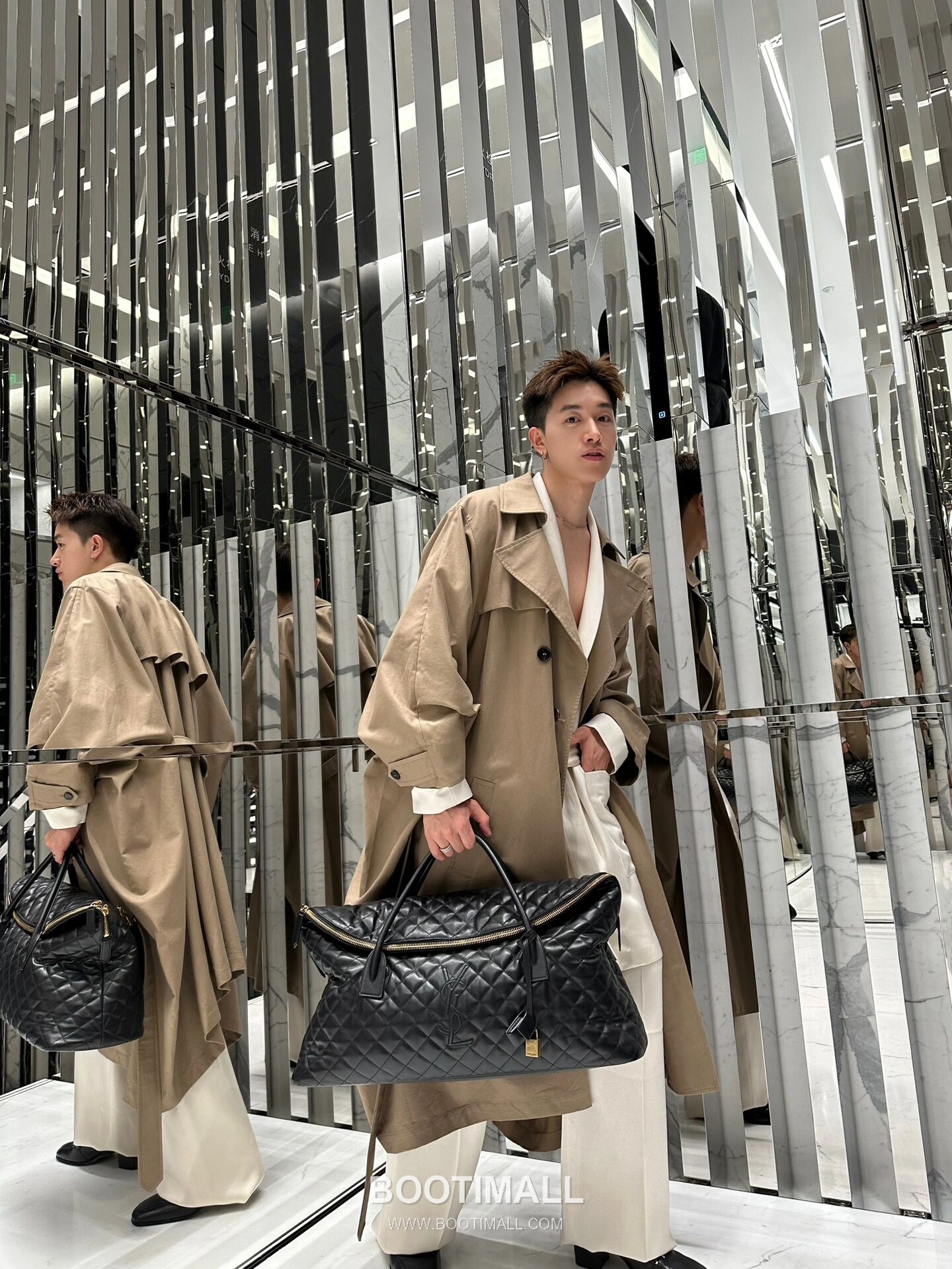 Saint Laurent ES Giant Quilted Leather Travel Bag 73600916801480 생로랑 ES 자이언트 퀼팅 레더 트래블백 56cm 6