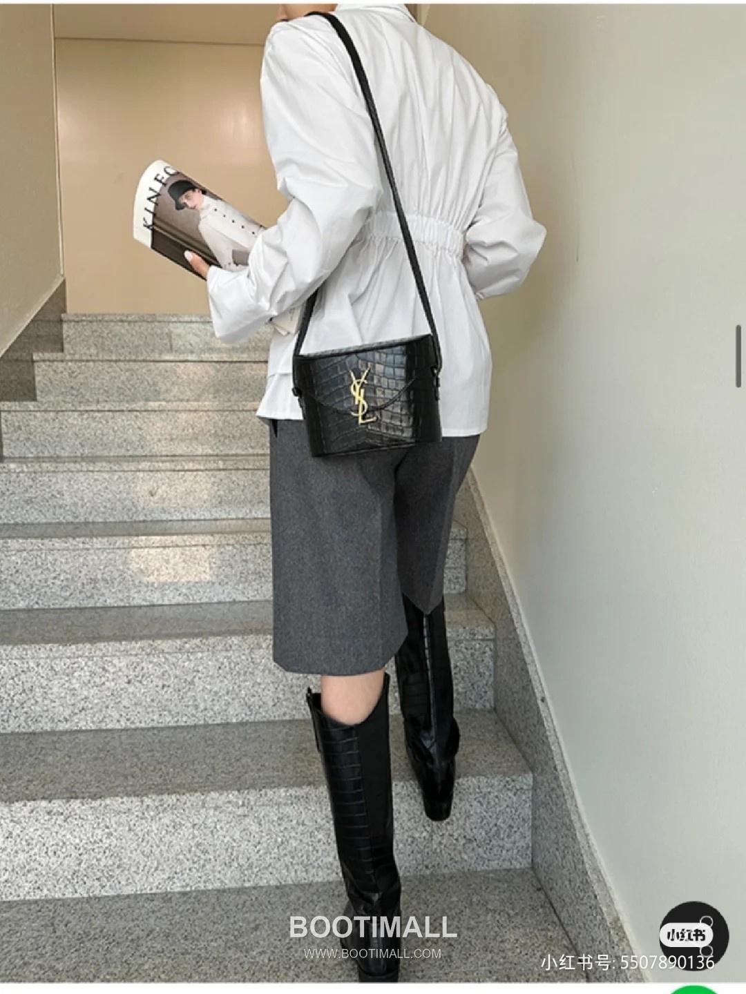 Saint Laurent June Box Croc Embossed Quilted Lambskin Top Handle Bag 7100801680780 생로랑 준 박스 크로크 엠보스 퀼팅 램스킨 탑핸들백 19cm 1