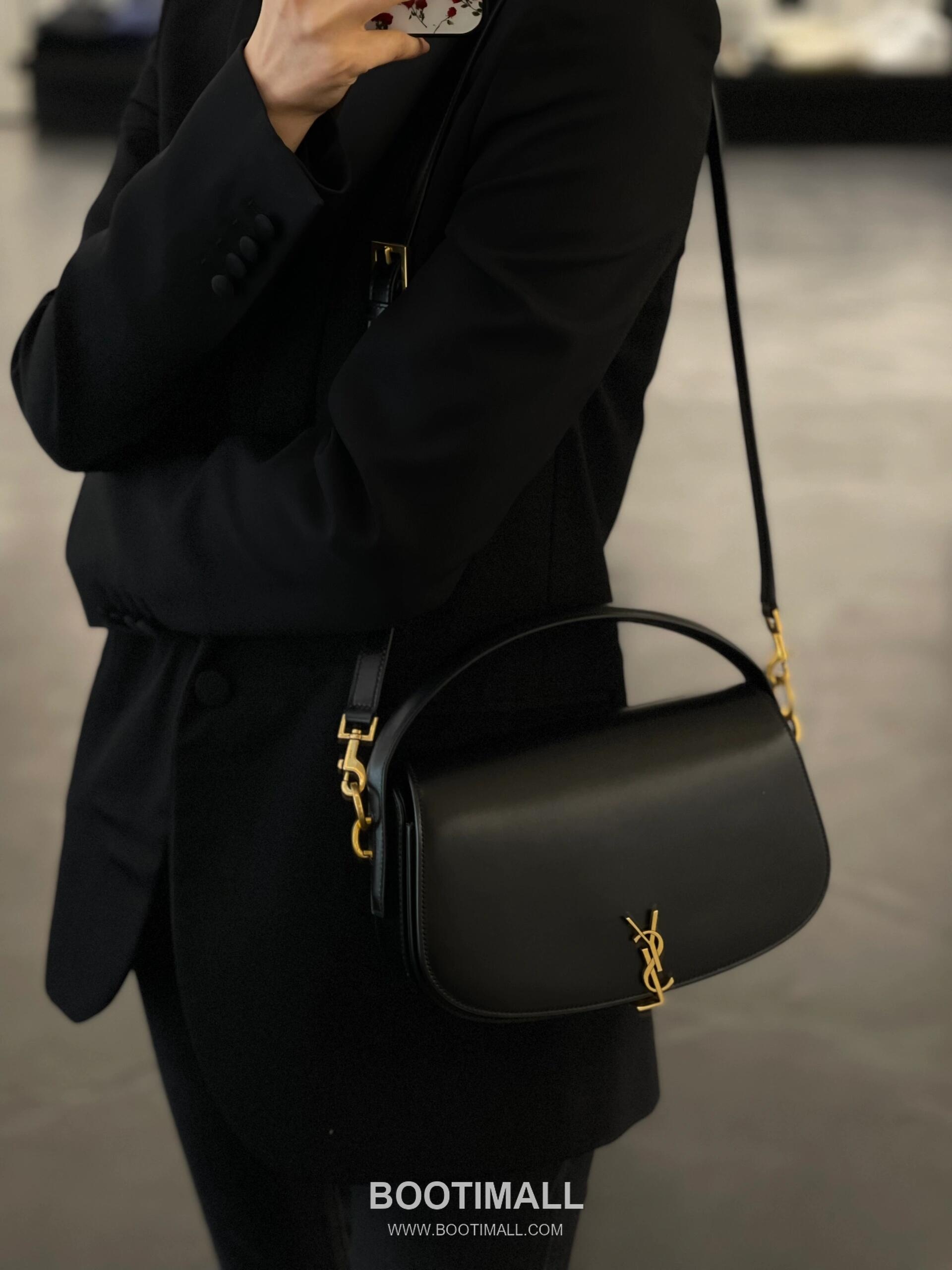 Saint Laurent Voltaire Box Leather Top Handle Shoulder Bag 7876711680880 생로랑 볼테르 박스 레더 탑핸들 숄더백 24cm 1
