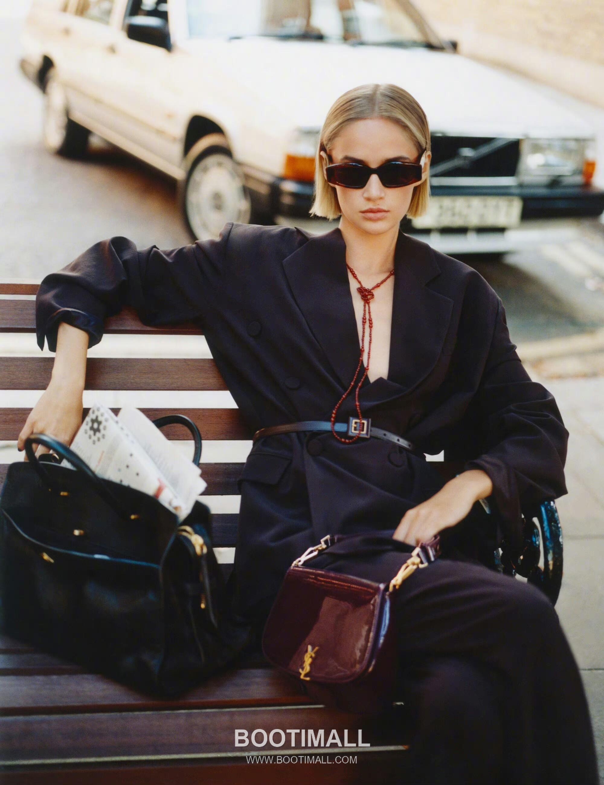 Saint Laurent Voltaire Box Leather Top Handle Shoulder Bag 8008461680880 생로랑 볼테르 박스 레더 탑핸들 숄더백 21cm 1