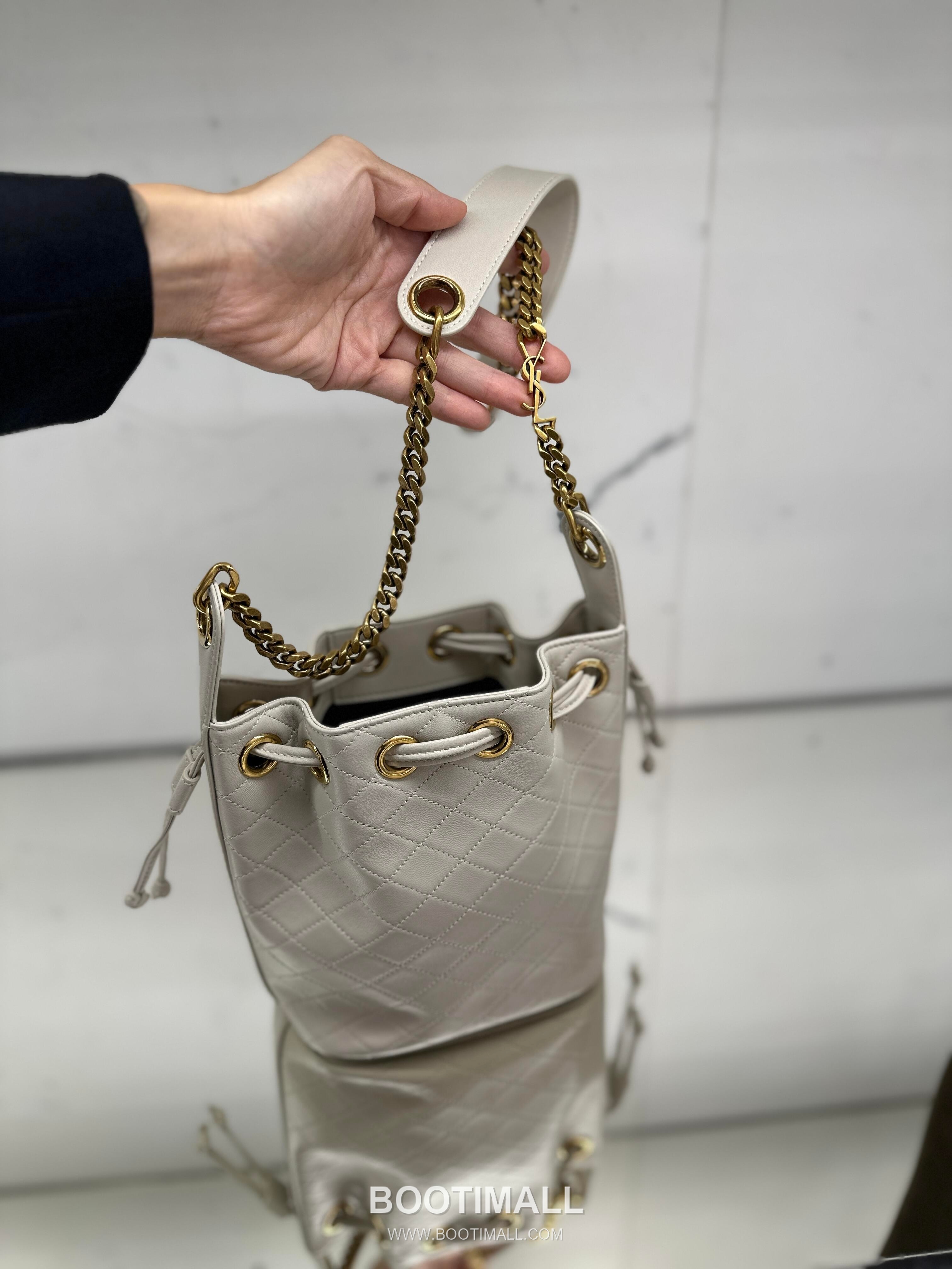 Saint Laurent Mini Quilted Lambskin Bucket Bag 840886168880 생로랑 미니 퀼팅 램스킨 버킷백 25cm 8