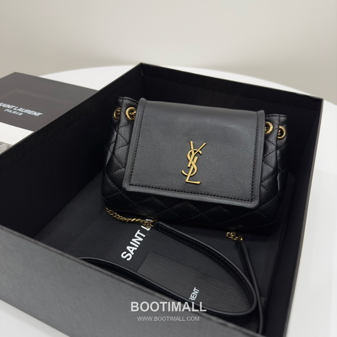 Saint Laurent Mini Nolita Quilted Lambskin Chain Shoulder Bag 6727381680780 생로랑 미니 놀리타 퀼팅 램스킨 체인 숄더백 18cm 10