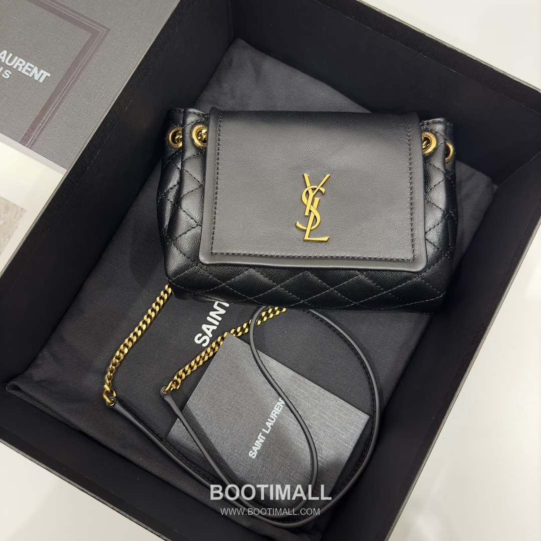 Saint Laurent Mini Nolita Quilted Lambskin Chain Shoulder Bag 6727381680780 생로랑 미니 놀리타 퀼팅 램스킨 체인 숄더백 18cm 11
