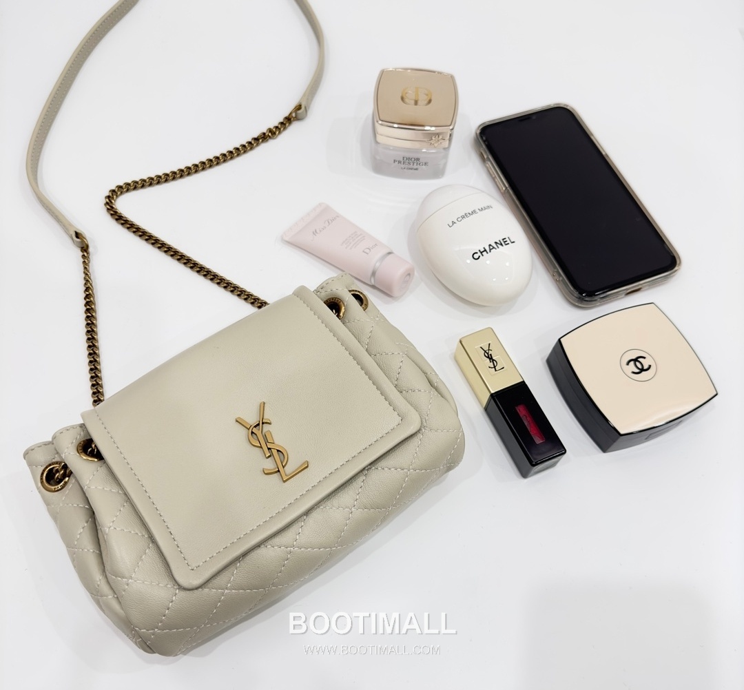 Saint Laurent Mini Nolita Quilted Lambskin Chain Shoulder Bag 6727381680780 생로랑 미니 놀리타 퀼팅 램스킨 체인 숄더백 18cm 1