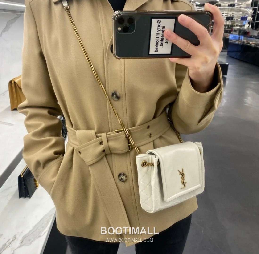 Saint Laurent Mini Nolita Quilted Lambskin Chain Shoulder Bag 6727381680780 생로랑 미니 놀리타 퀼팅 램스킨 체인 숄더백 18cm 5