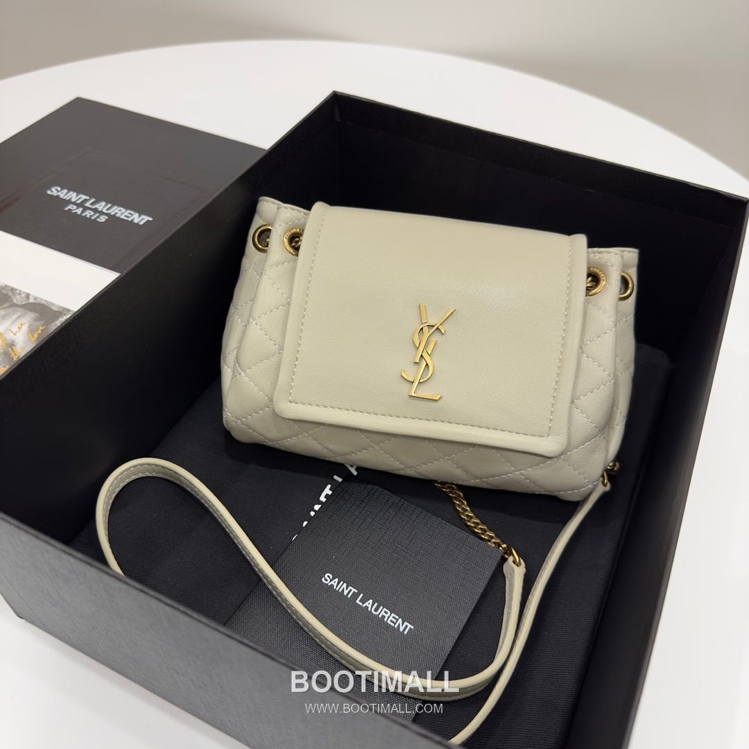 Saint Laurent Mini Nolita Quilted Lambskin Chain Shoulder Bag 6727381680780 생로랑 미니 놀리타 퀼팅 램스킨 체인 숄더백 18cm 11