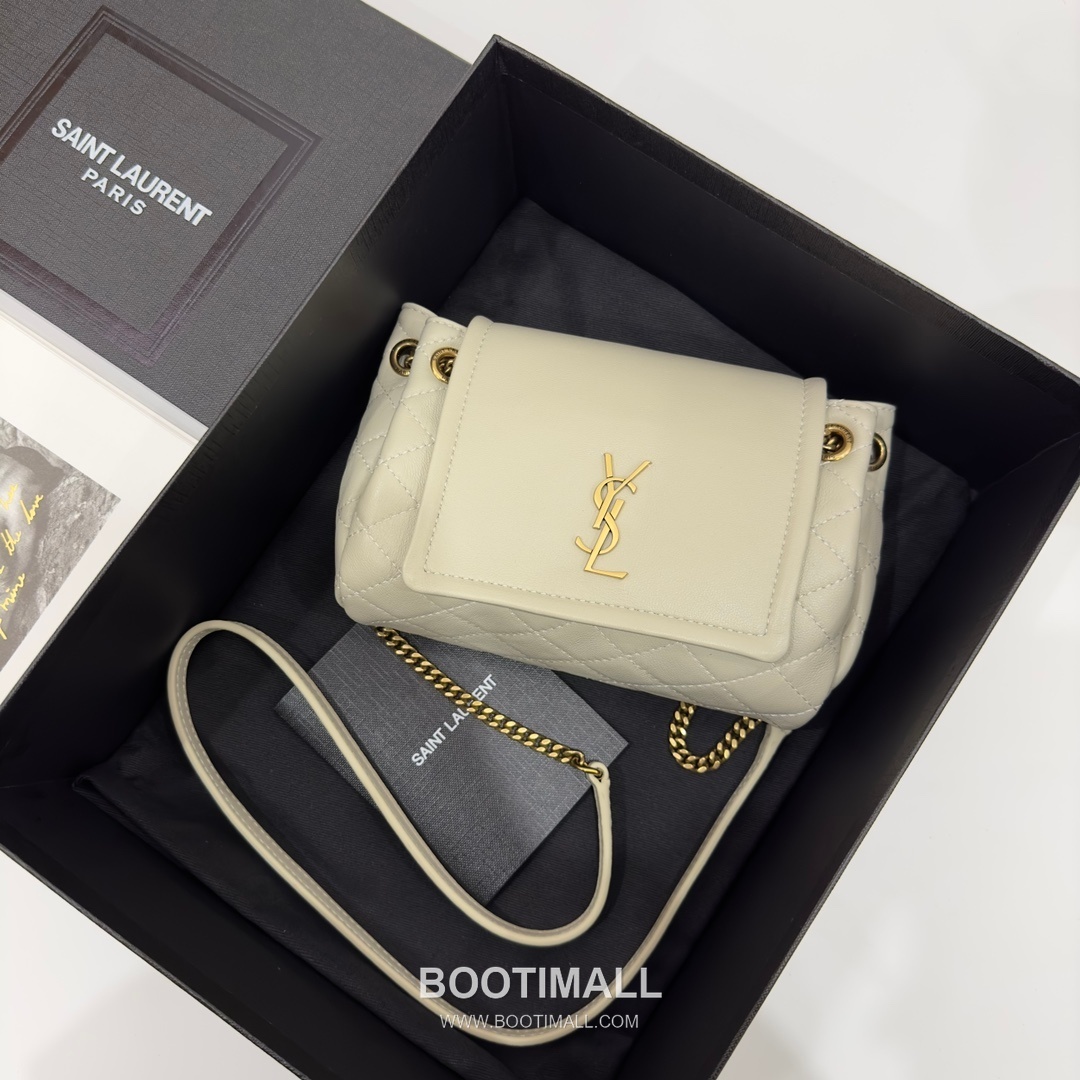 Saint Laurent Mini Nolita Quilted Lambskin Chain Shoulder Bag 6727381680780 생로랑 미니 놀리타 퀼팅 램스킨 체인 숄더백 18cm 12