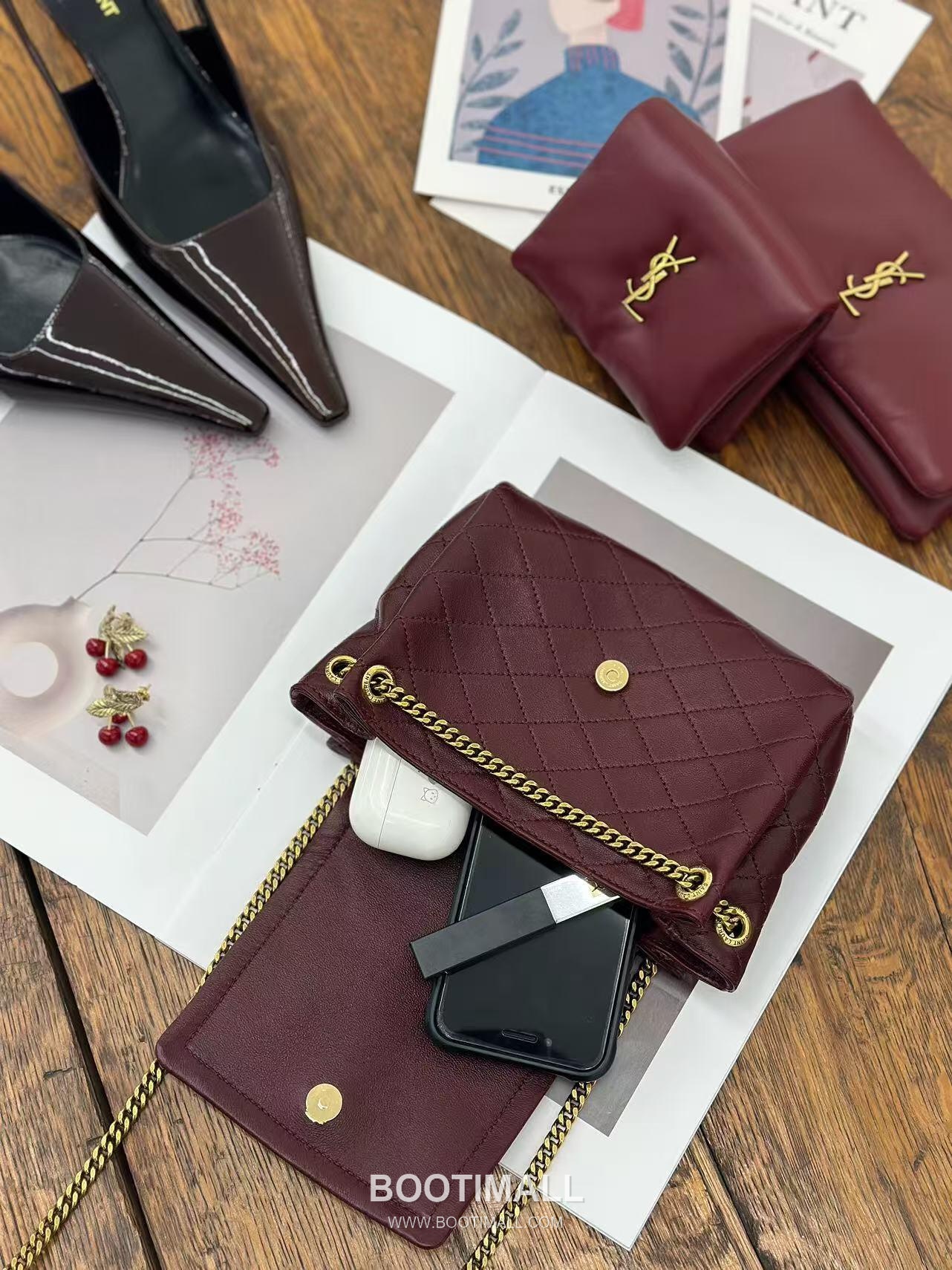 Saint Laurent Mini Nolita Quilted Lambskin Chain Shoulder Bag 6727381680780 생로랑 미니 놀리타 퀼팅 램스킨 체인 숄더백 18cm 3