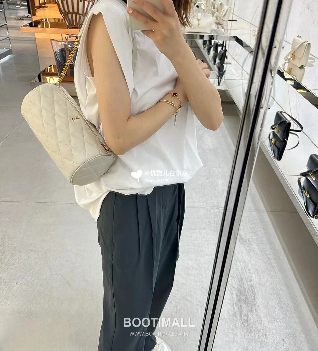 Saint Laurent Tube Sade Quilted Lambskin Shoulder Bag 7127061680780 생로랑 튜브 사드 퀼팅 램스킨 숄더백 24cm 6