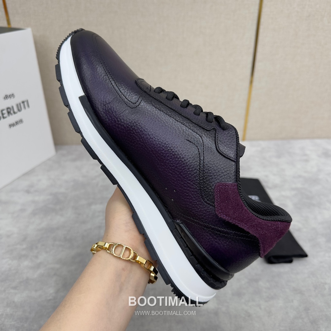 Berluti Fast Track Venezia Calfskin Grained Suede Black Sneakers 벨루티 패스트 트랙 베네치아 카프스킨 그레인드 스웨이드 블랙 스니커즈 8