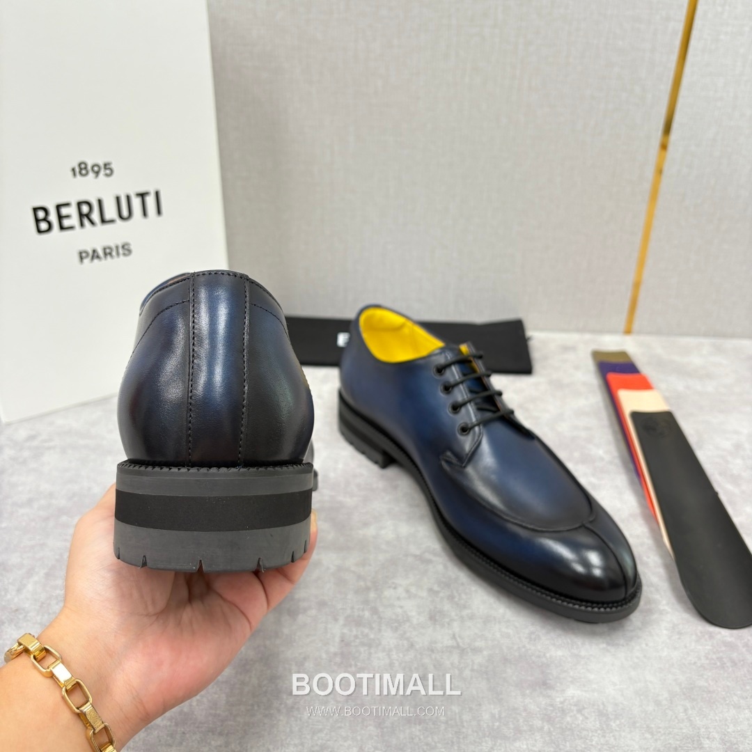 Berluti New Oslo Patina Calfskin Yellow Derby Shoes 벨루티 뉴 오슬로 파티나 송아지가죽 옐로우 더비 슈즈 9