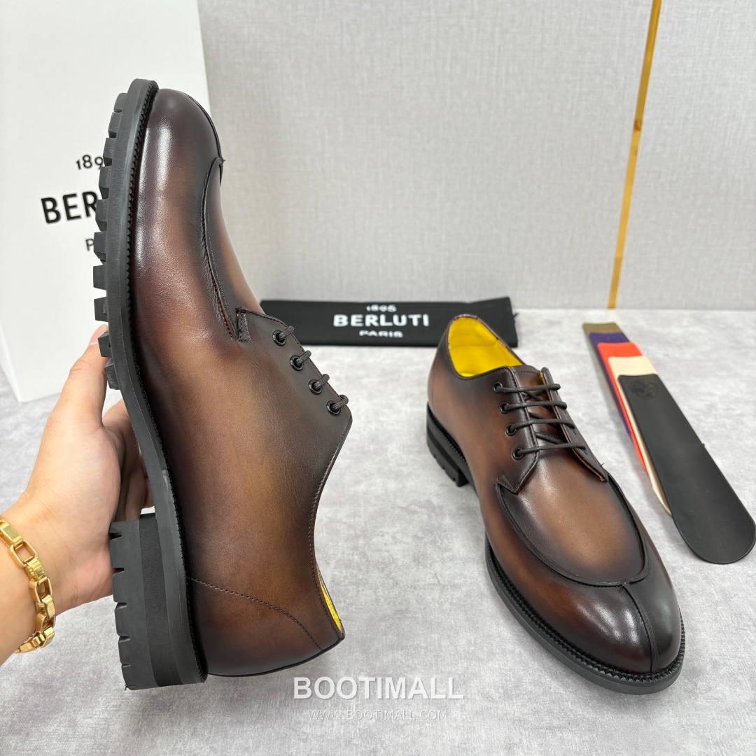 Berluti New Oslo Patina Calfskin Yellow Derby Shoes 벨루티 뉴 오슬로 파티나 송아지가죽 옐로우 더비 슈즈 8