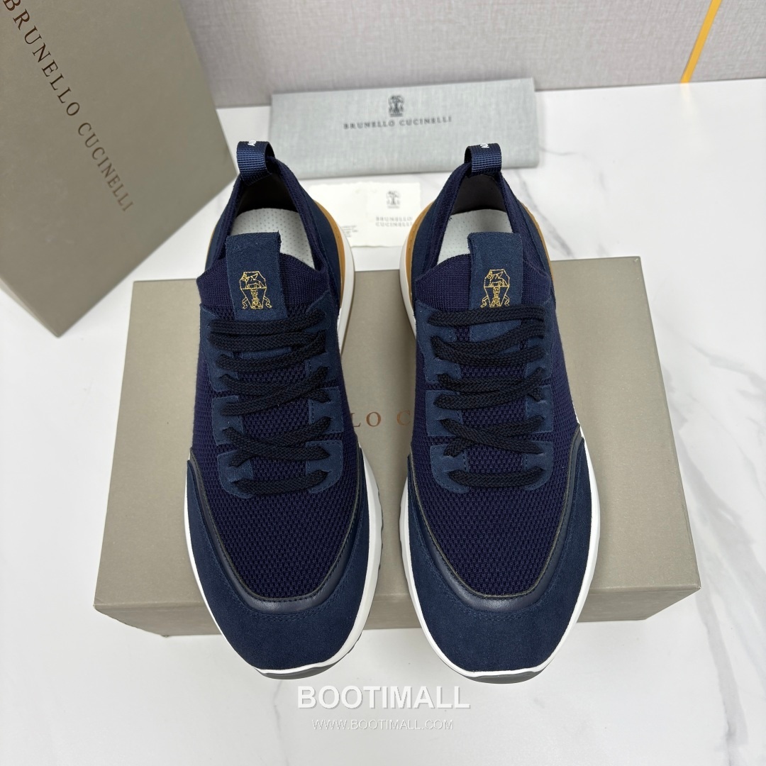 Brunello Cucinelli Melange Knit Suede Low-Top Multicolor Sneakers 브루넬로 쿠치넬리 멜란지 니트 스웨이드 로우탑 멀티컬러 스니커즈 1