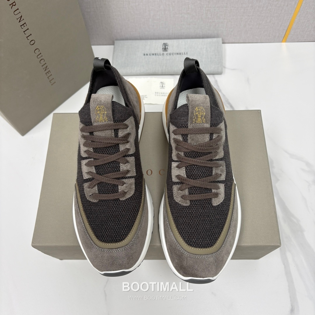 Brunello Cucinelli Melange Knit Suede Low-Top Multicolor Sneakers 브루넬로 쿠치넬리 멜란지 니트 스웨이드 로우탑 멀티컬러 스니커즈 1