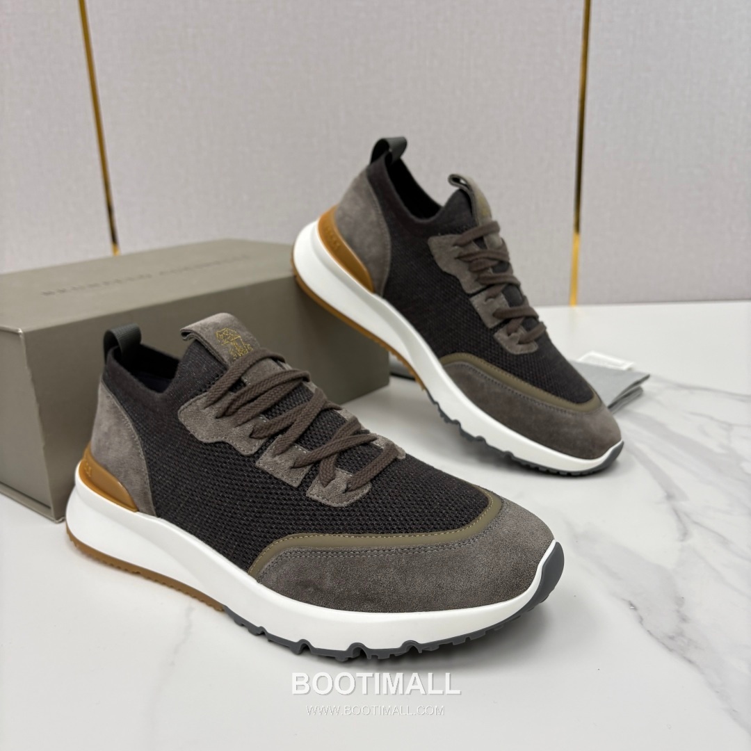 Brunello Cucinelli Melange Knit Suede Low-Top Multicolor Sneakers 브루넬로 쿠치넬리 멜란지 니트 스웨이드 로우탑 멀티컬러 스니커즈 2
