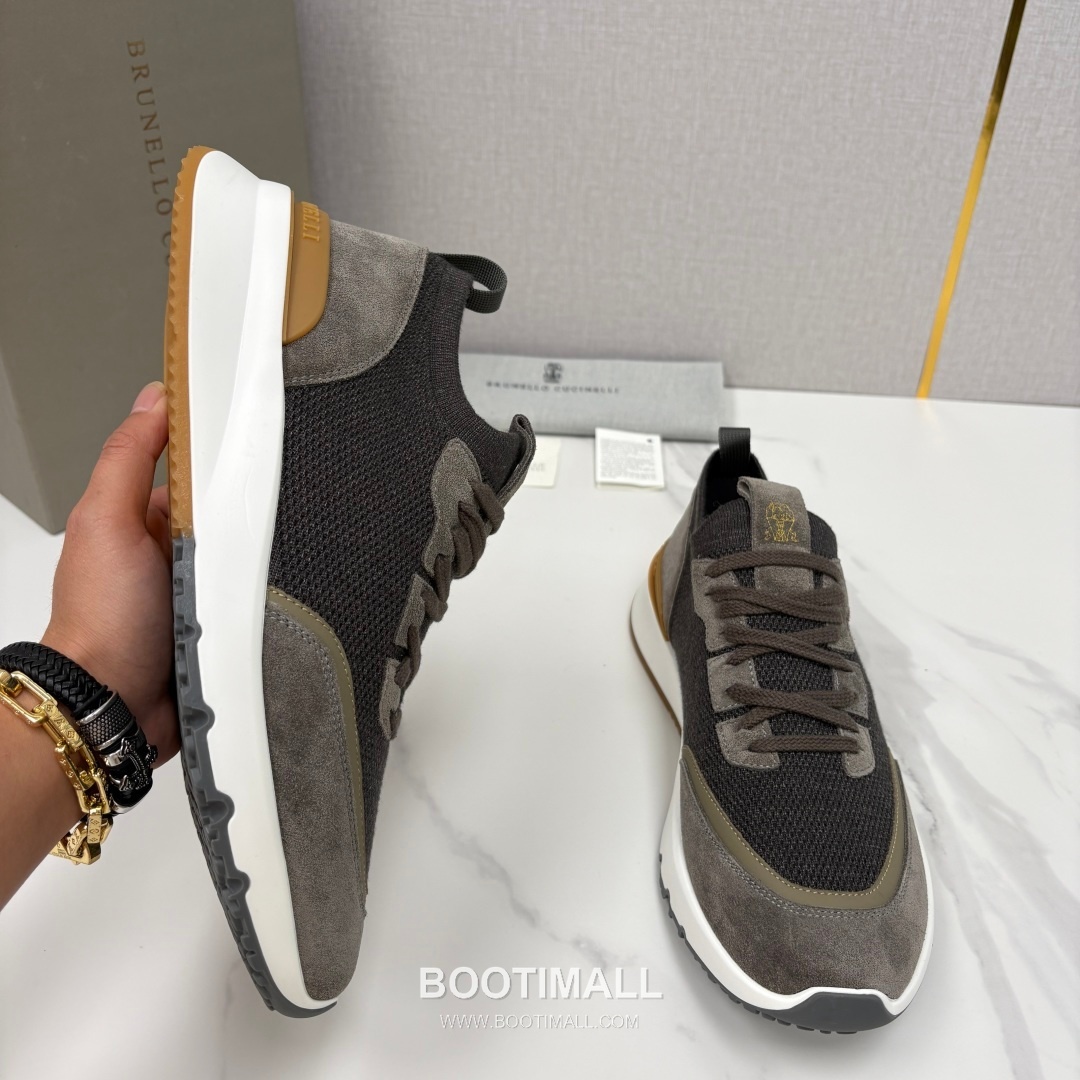 Brunello Cucinelli Melange Knit Suede Low-Top Multicolor Sneakers 브루넬로 쿠치넬리 멜란지 니트 스웨이드 로우탑 멀티컬러 스니커즈 4
