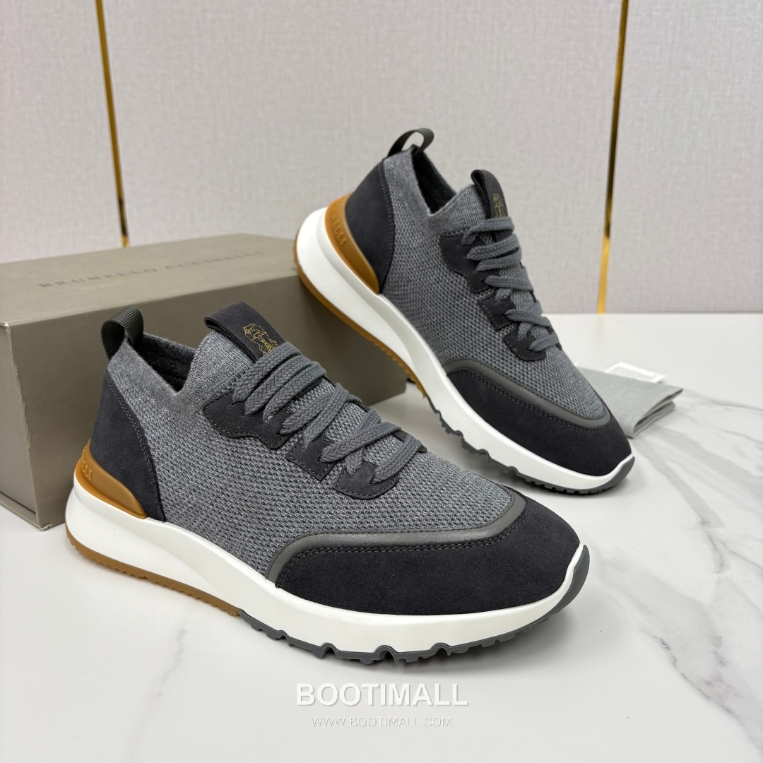 Brunello Cucinelli Melange Knit Suede Low-Top Multicolor Sneakers 브루넬로 쿠치넬리 멜란지 니트 스웨이드 로우탑 멀티컬러 스니커즈 2