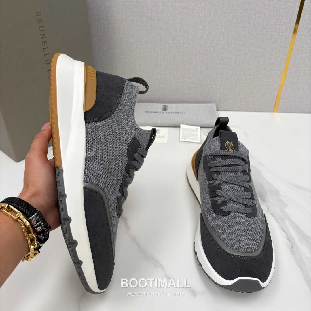 Brunello Cucinelli Melange Knit Suede Low-Top Multicolor Sneakers 브루넬로 쿠치넬리 멜란지 니트 스웨이드 로우탑 멀티컬러 스니커즈 4