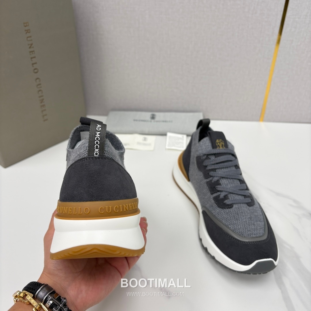 Brunello Cucinelli Melange Knit Suede Low-Top Multicolor Sneakers 브루넬로 쿠치넬리 멜란지 니트 스웨이드 로우탑 멀티컬러 스니커즈 8