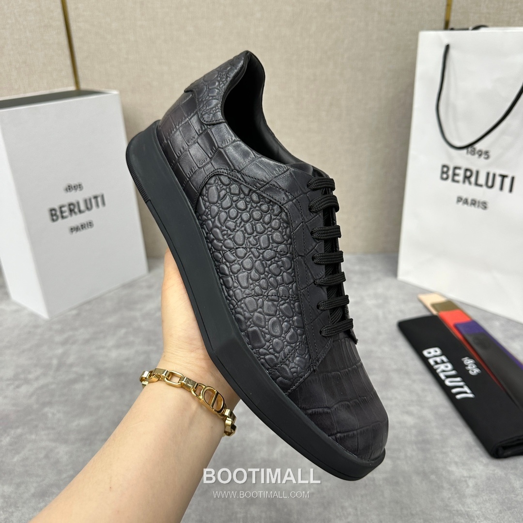Berluti Stellar Diamond-Cut Croc-Embossed Cowhide Brown Sneakers 벨루티 스텔라 다이아몬드 컷 크로커 엠보스 소가죽 브라운 스니커즈 6