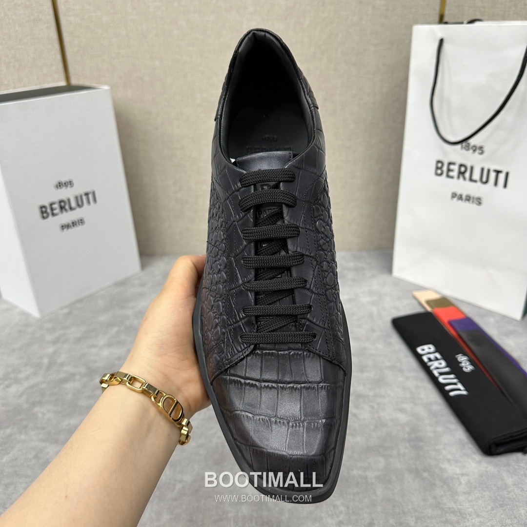 Berluti Stellar Diamond-Cut Croc-Embossed Cowhide Brown Sneakers 벨루티 스텔라 다이아몬드 컷 크로커 엠보스 소가죽 브라운 스니커즈 7