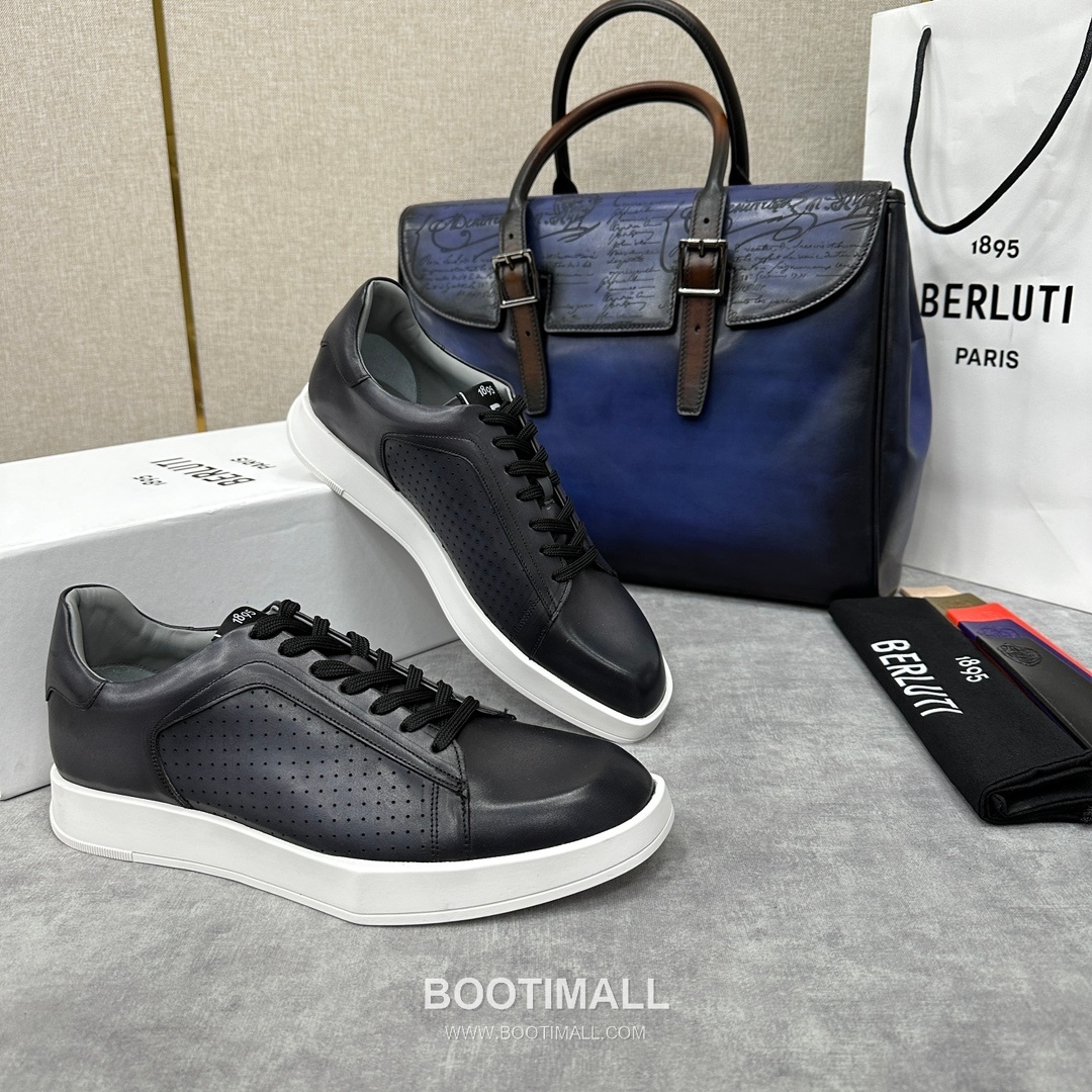 Berluti Stellar Diamond-Cut Calfskin Black Sneakers 벨루티 스텔라 다이아몬드 컷 송아지가죽 블랙 스니커즈 2