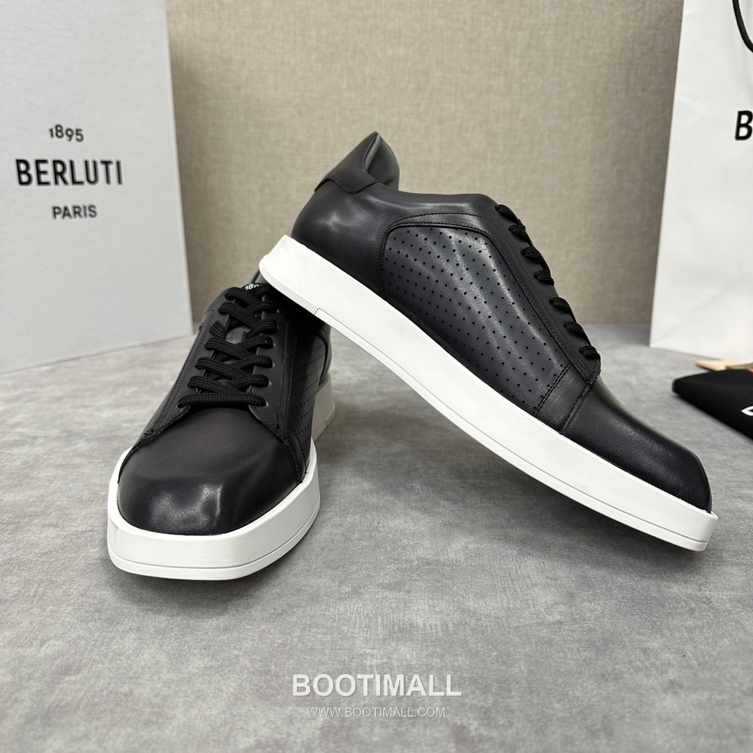 Berluti Stellar Diamond-Cut Calfskin Black Sneakers 벨루티 스텔라 다이아몬드 컷 송아지가죽 블랙 스니커즈 4